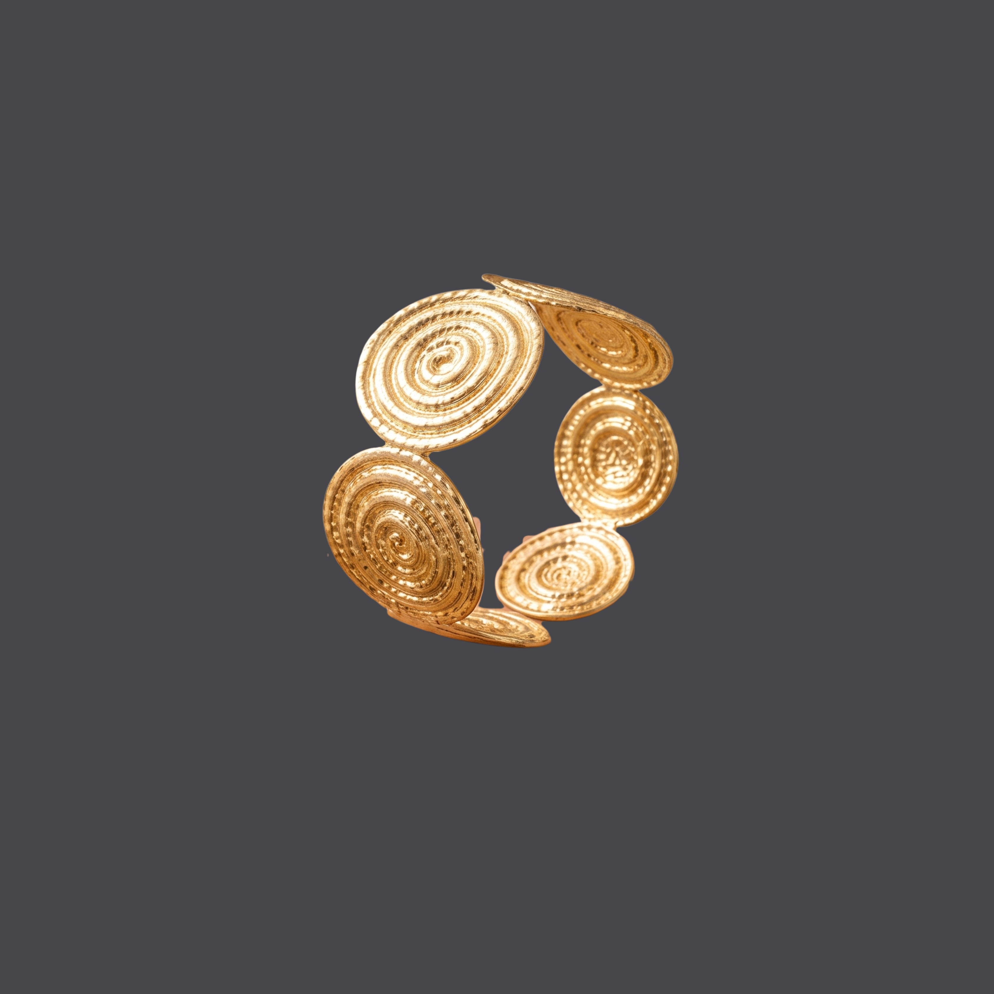 Gold Spiral Statement Cuff Bracelet for Women | Adjustable Anti-Tarnish Open Bangle