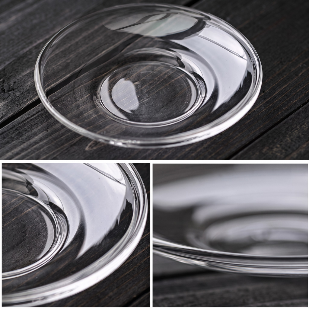 Premium Clear Glass Plates (Set of 6) - 12cm | Reusable, Dishwasher Safe Transparent Dishware