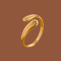 Minimalist Gold Adjustable Open Ring for Women | Anti-Tarnish Gold-Plated Statement Ring