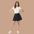 Nine99 Store Korean Pleated Mini Skirt for Women | High-Waist A-Line Tennis Skirt | Casual, College & Streetwear | Black