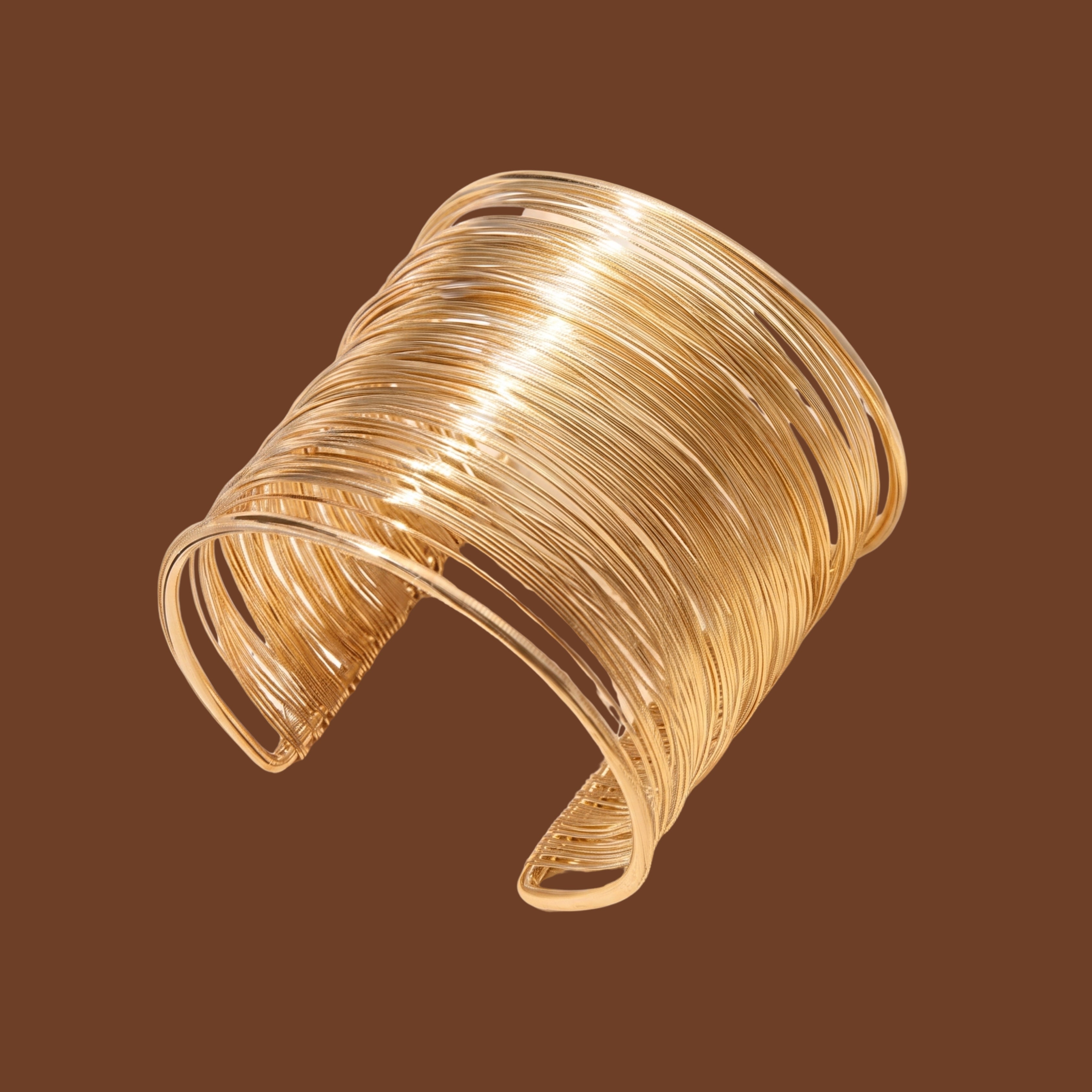 Gold Wide Cuff Bracelet for Women | Anti-Tarnish Multi-Layer Statement Cuff