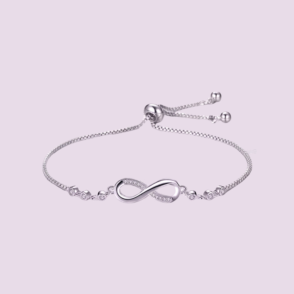 Infinity Adjustable Bracelet for Women | Anti-Tarnish Silver Bracelet