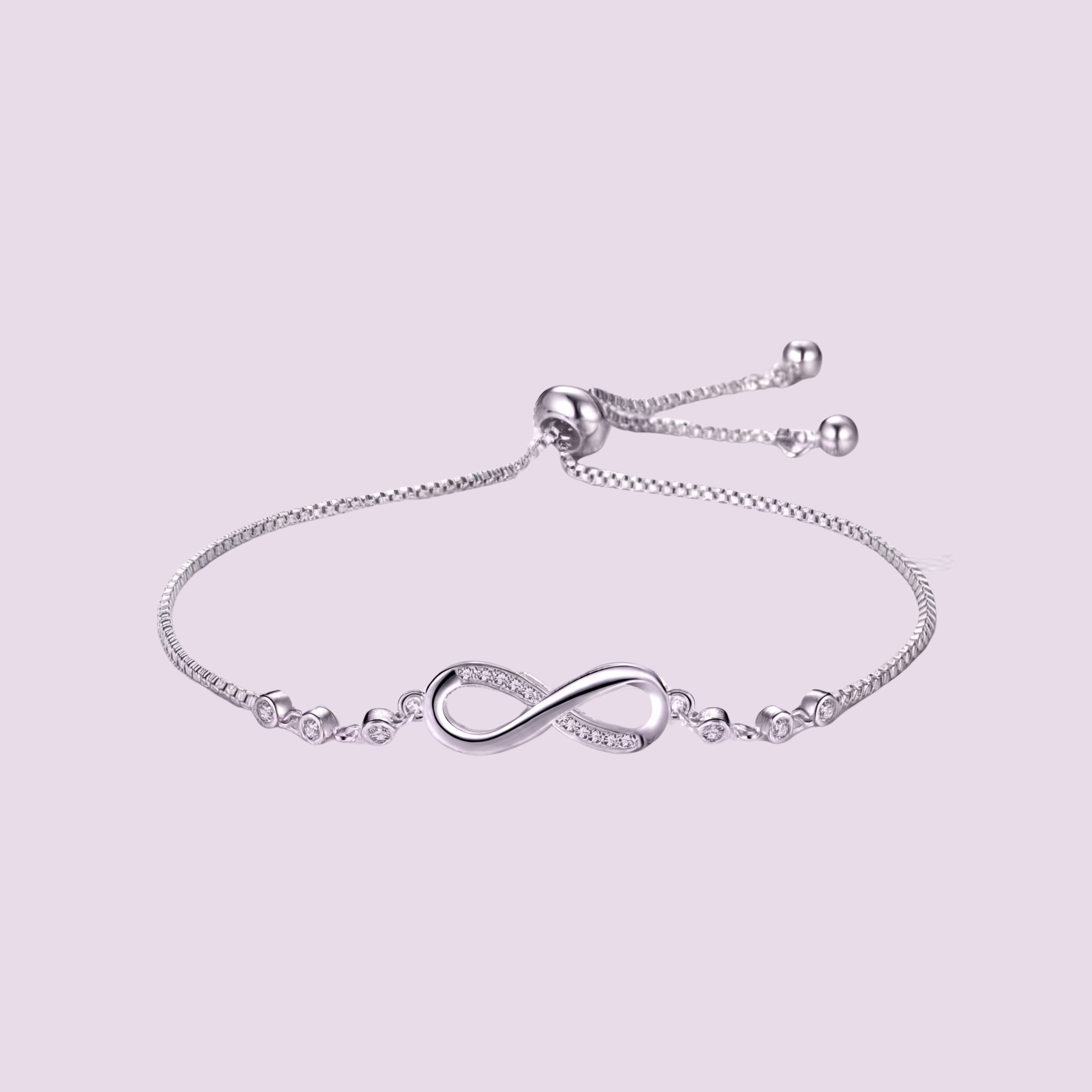 Infinity Adjustable Bracelet for Women | Anti-Tarnish Silver Bracelet