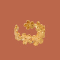 Gold Floral Adjustable Ring for Women | Anti-Tarnish Daisy Flower Ring