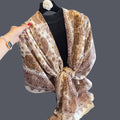 Elegant Beige Paisley Print Soft Winter Scarf for Women | Premium Warm Shawl & Wrap
