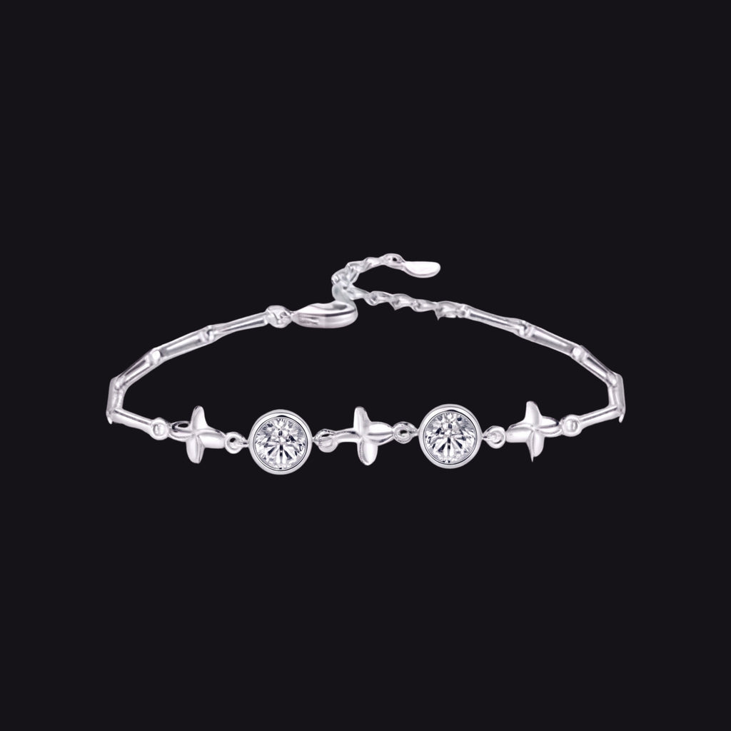 Silver Crystal Bracelet for Women | Adjustable Anti-Tarnish Bracelet
