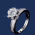 Adjustable Silver-Tone Solitaire Ring for Women | Anti-Tarnish Crystal Statement Ring