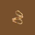 Adjustable Gold-Tone Twist Ring for Women | Anti-Tarnish Open Statement Ring