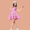 Pink Check Mini Dress