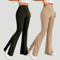 Korean High-Waist Flared Leggings Combo for Women | Slim Fit Split Hem Stretch Pants
