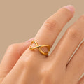Minimalist Criss Cross Infinity Adjustable Ring for Women | Anti-Tarnish Gold-Plated Open Ring