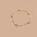 Floral Bow Adjustable Bracelet for Women | Anti-Tarnish Leaf Bracelet