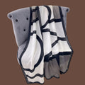 Modern Black & White Geometric Print Scarf for Women