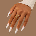 Adjustable Gold-Tone Abstract Statement Ring for Women | Anti-Tarnish Fashion Ring | BS