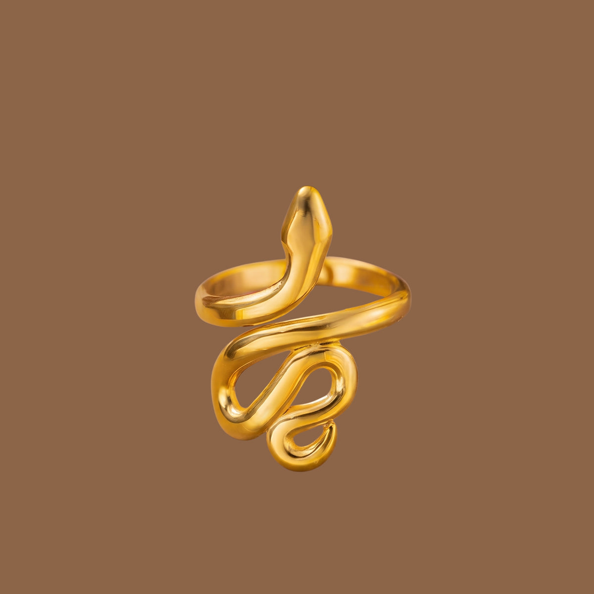 Minimalist Snake Adjustable Gold Ring for Women | Anti-Tarnish Open Wrap Statement Ring