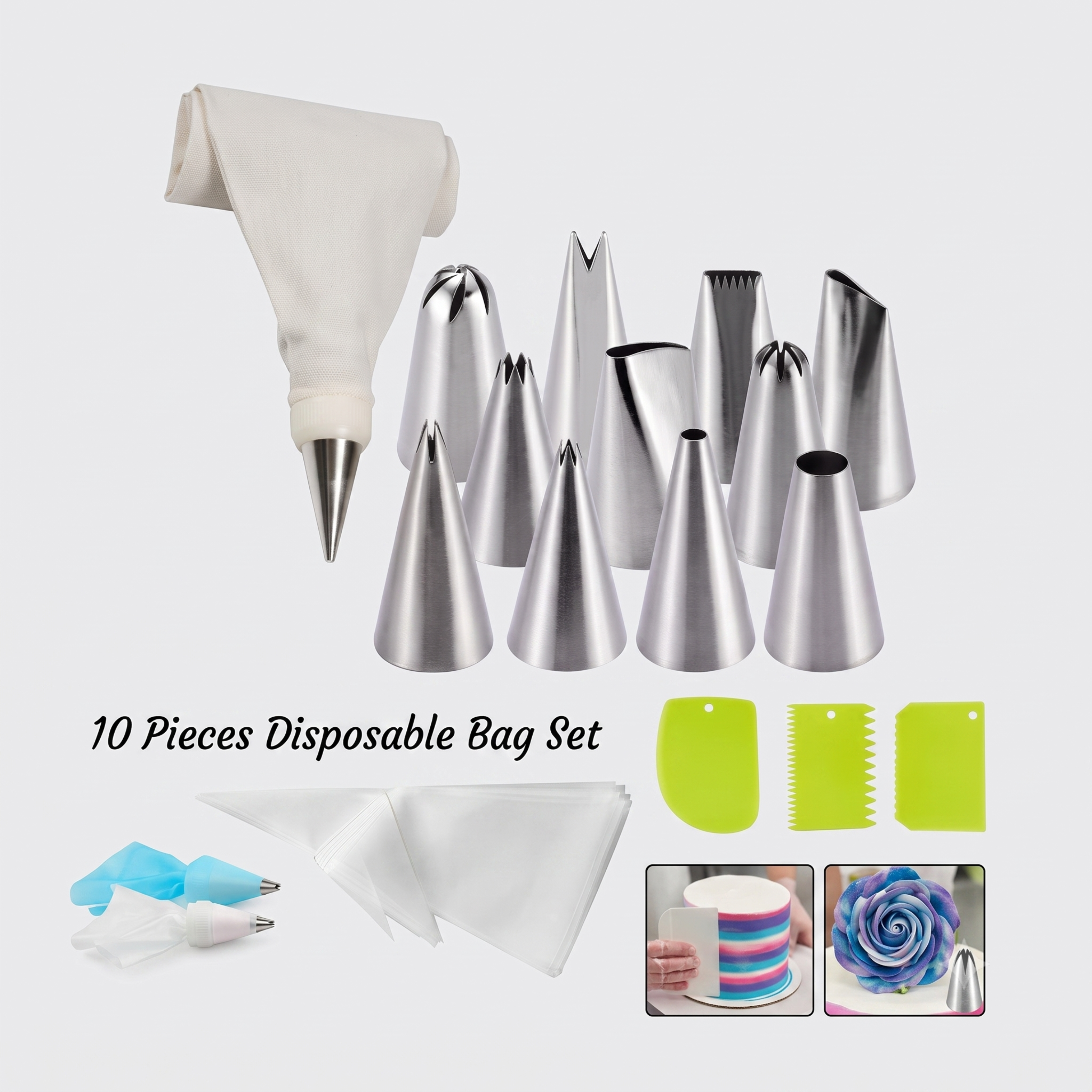 Premium Stainless Steel Icing & Piping Tips Set | Multipack