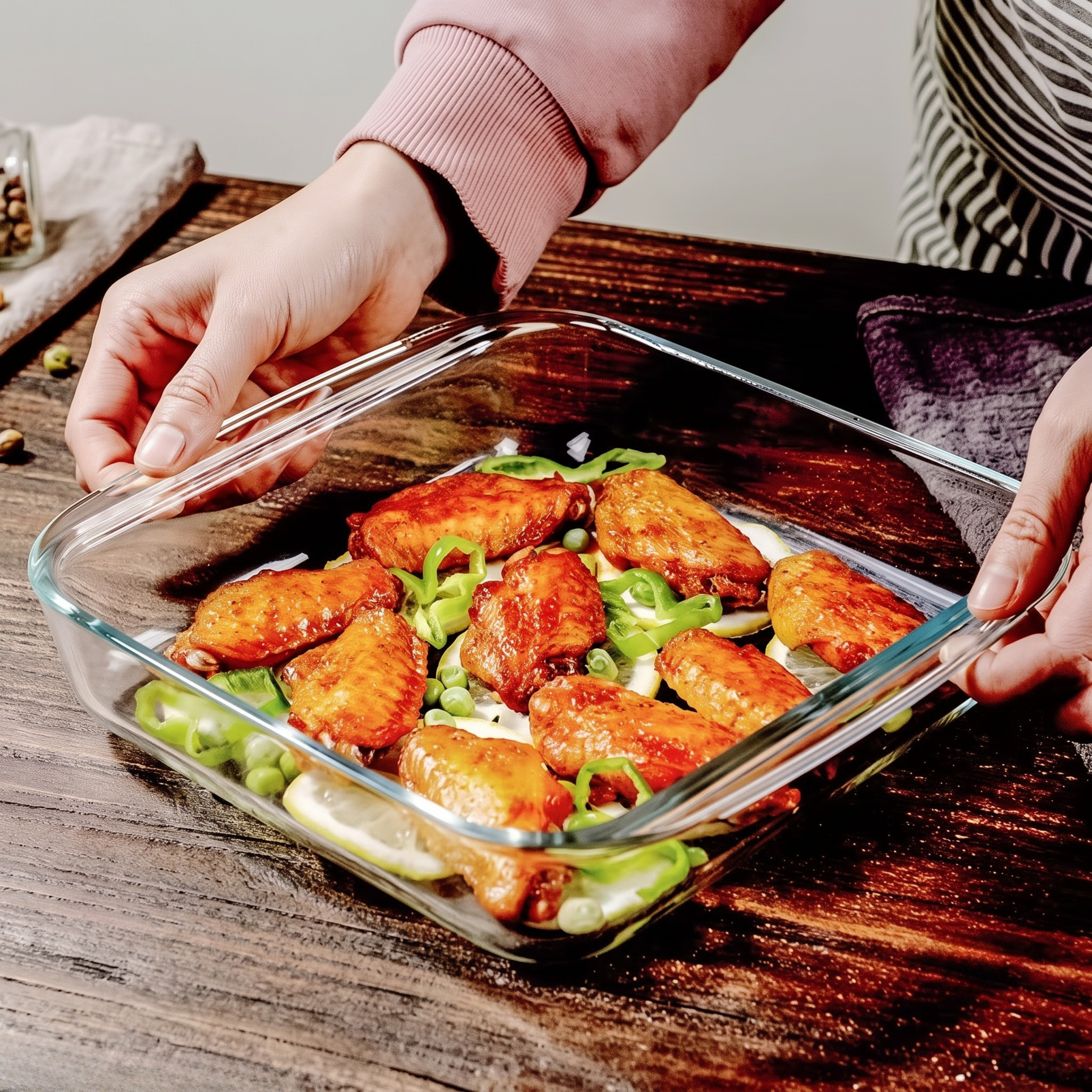 Premium Square Borosilicate Glass Baking Dish - 1100ml | Oven & Microwave Safe