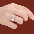 Sparkling Bow Crystal Adjustable Ring for Women | Anti-Tarnish Silver Ring