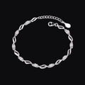 Silver Twisted Crystal Bracelet for Women | Adjustable Anti-Tarnish Bracelet