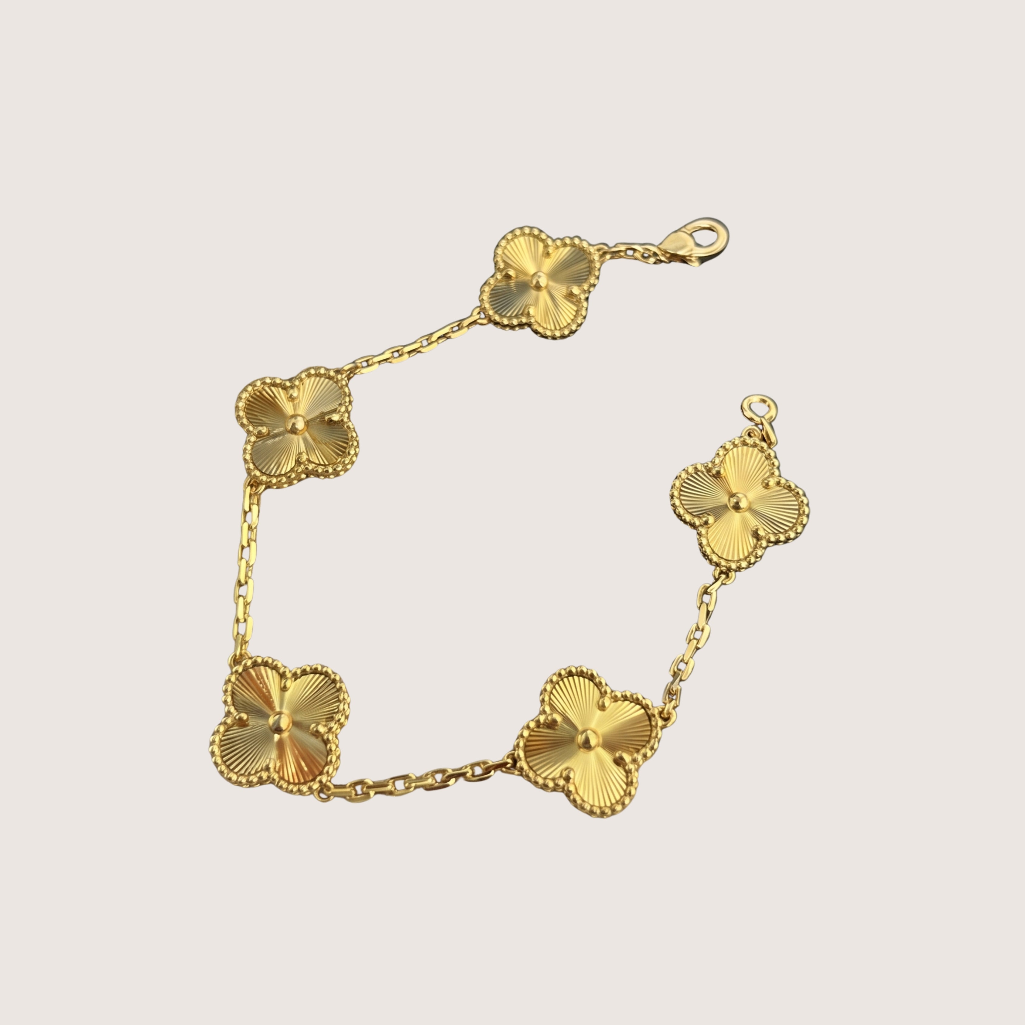Gold Clover Charm Bracelet for Women | Anti-Tarnish Adjustable Bracelet | Lucky Floral Bracelet