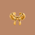 Adjustable Gold Bow Ring for Women | Anti-Tarnish Bow Knot Statement Ring