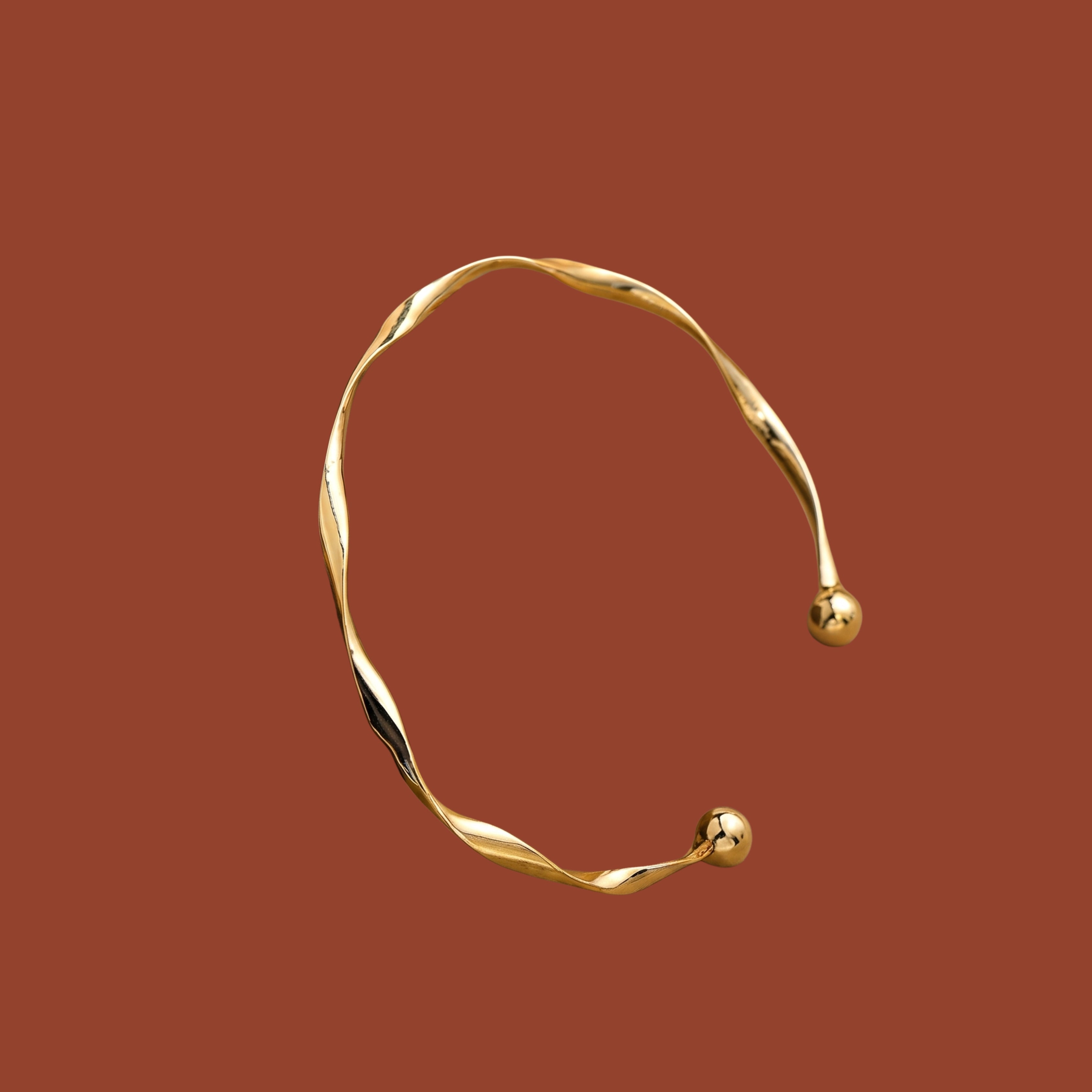 Minimalist Twisted Gold Cuff Bracelet for Women | Adjustable Anti-Tarnish Open Bangle