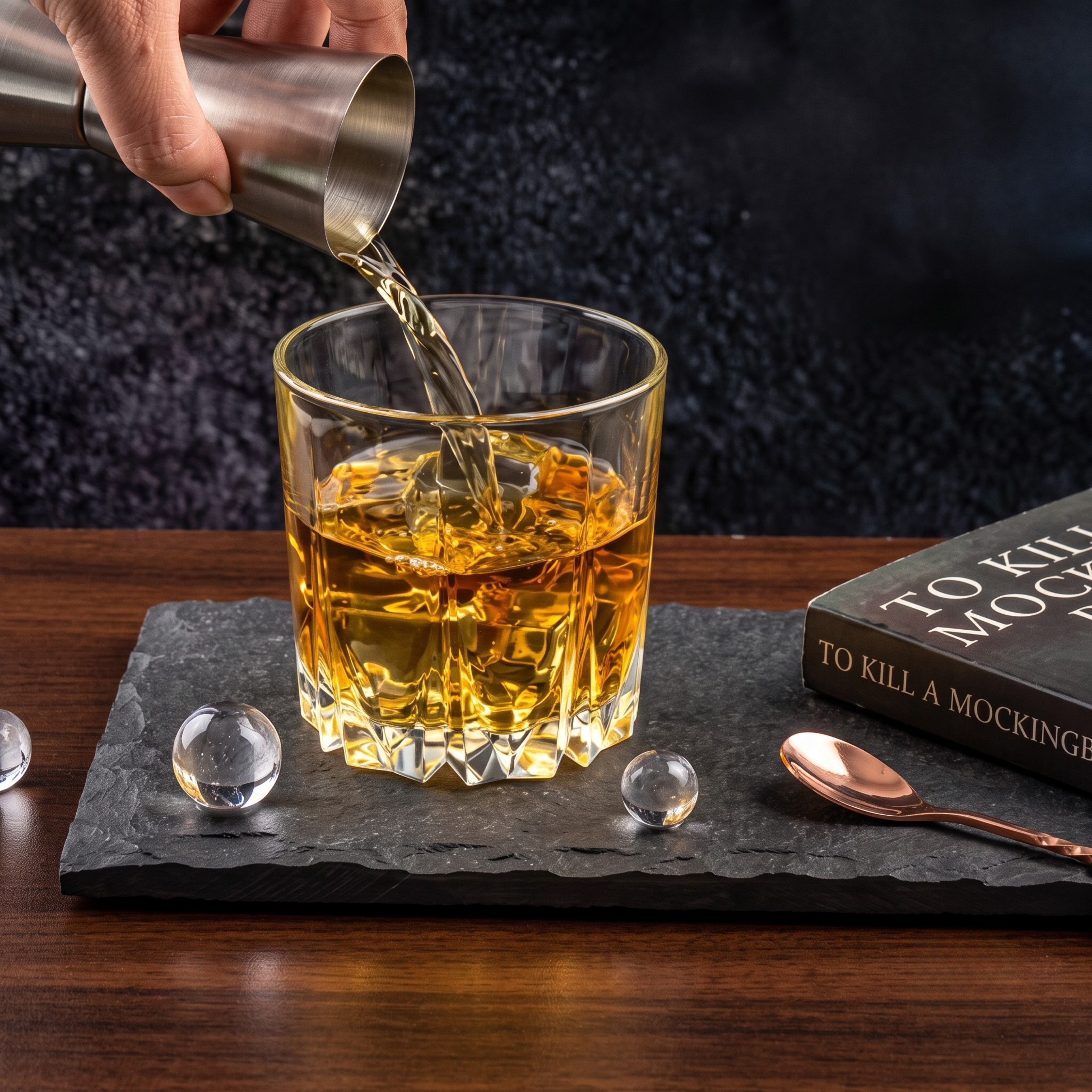 Premium Clear Whiskey Glasses (Set of 6) | Elegant 275ml Glass Tumblers for Scotch, Bourbon & Cocktails
