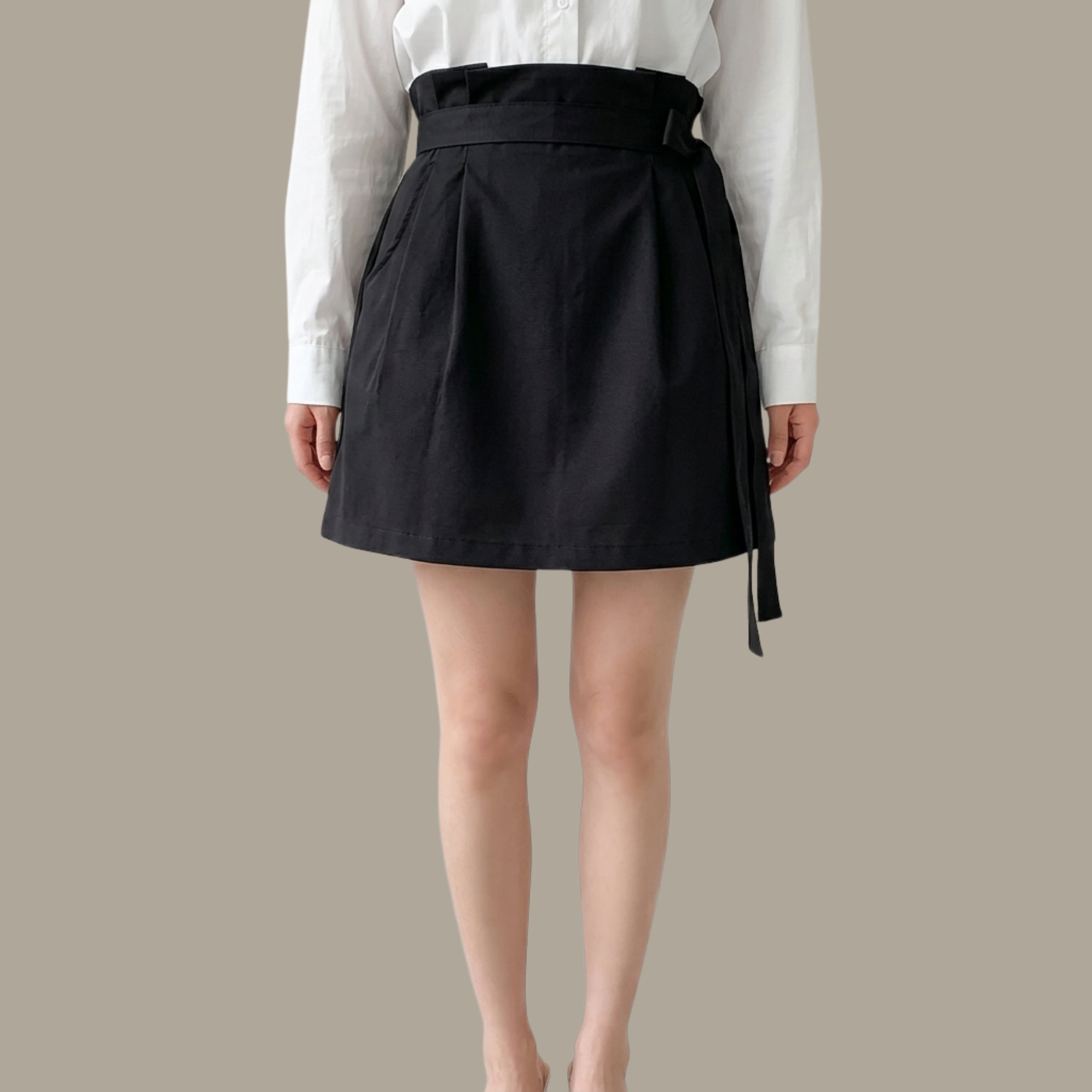 Korean Style High Waist Cargo Mini Skirt for Women | Black Utility Streetwear Skirt