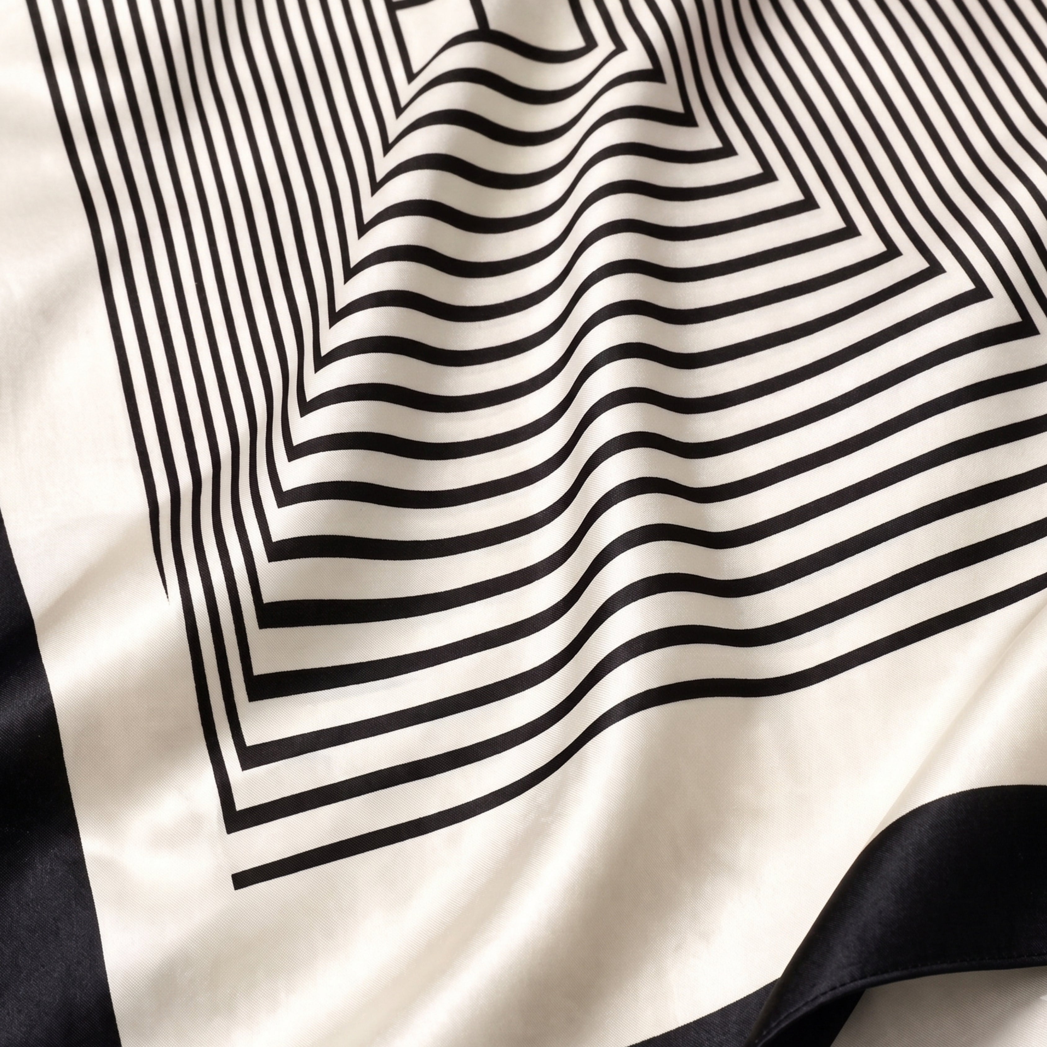 Black & White Geometric Stripe Scarf for Women | Soft Korean Style Shawl, Wrap & Stole