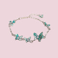 Blue Butterfly Adjustable Bracelet for Women | Anti-Tarnish Silver Charm Bracelet