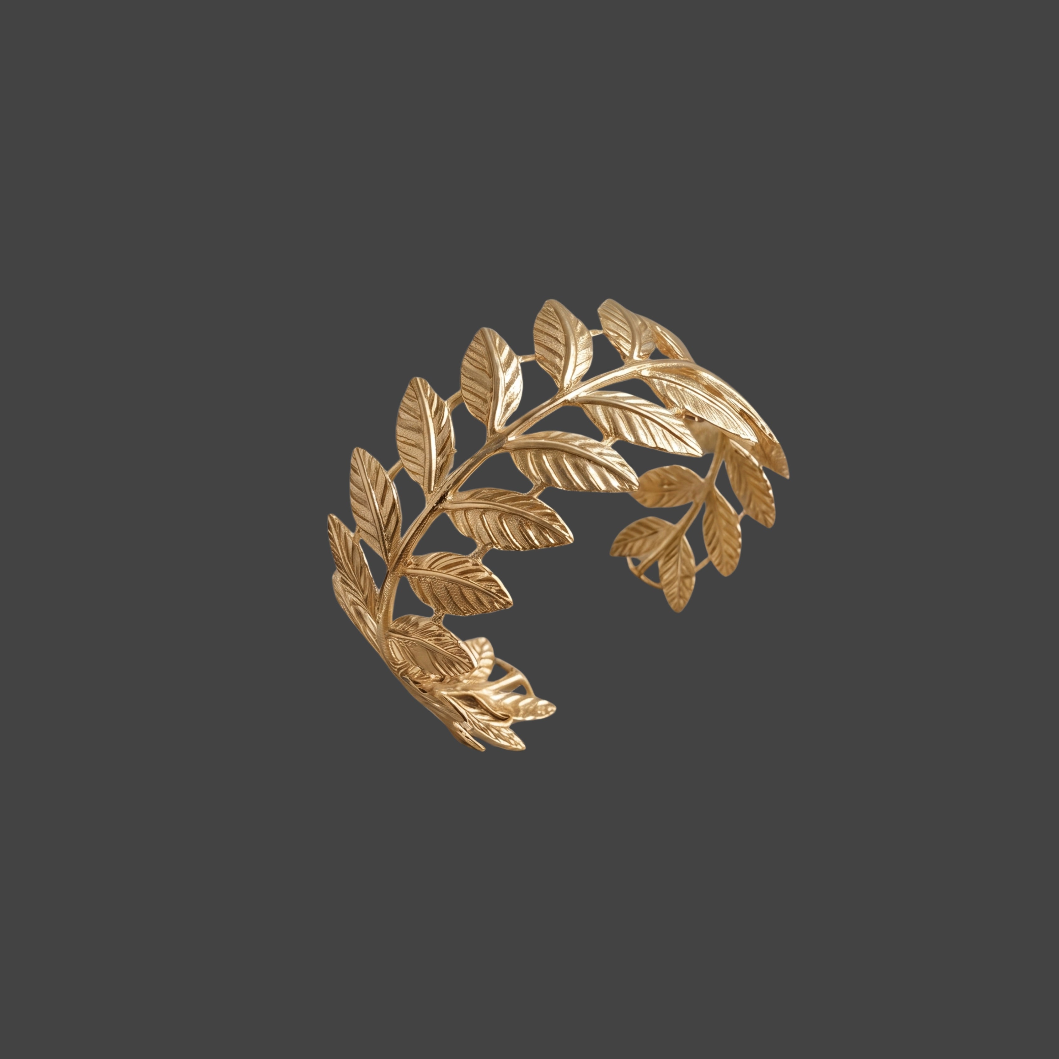 Gold Leaf Cuff Bracelet for Women | Adjustable Anti-Tarnish Open Bangle