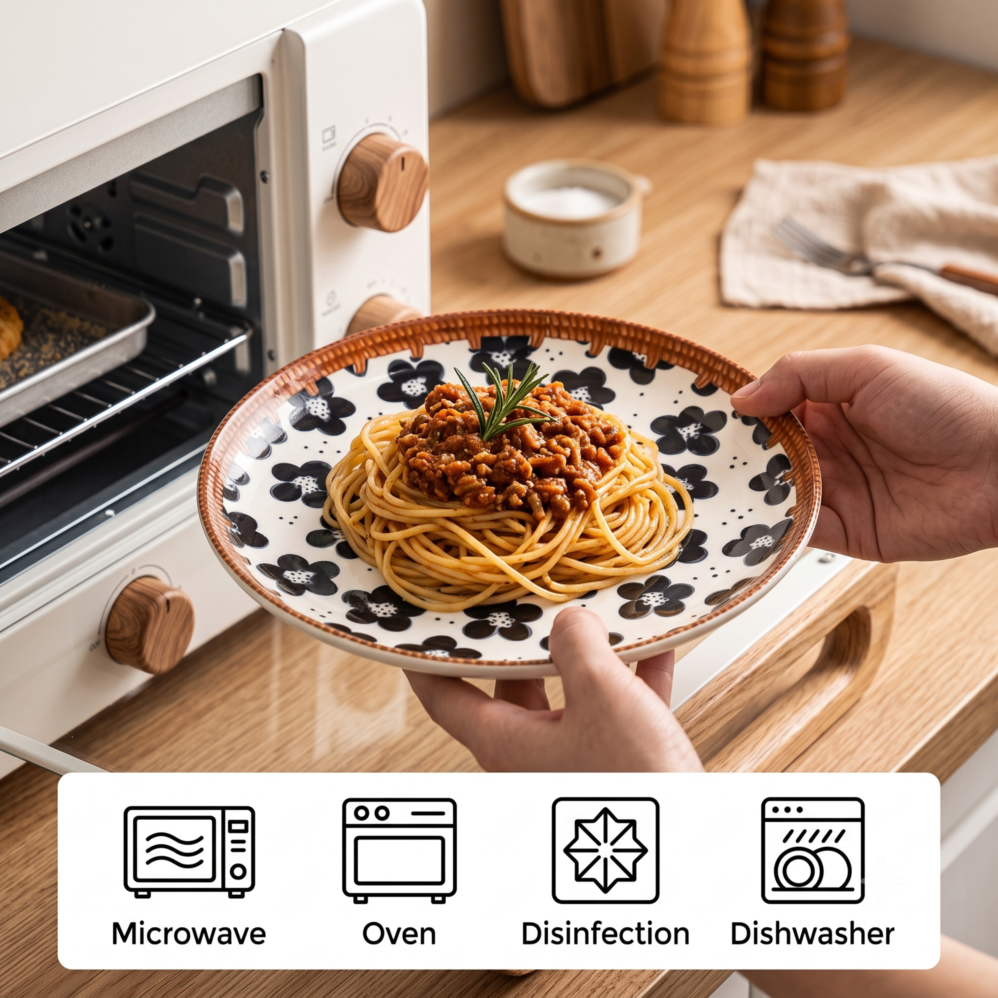 Elegant Ceramic Pasta & Dinner Plate | 25cm Multicolor Design