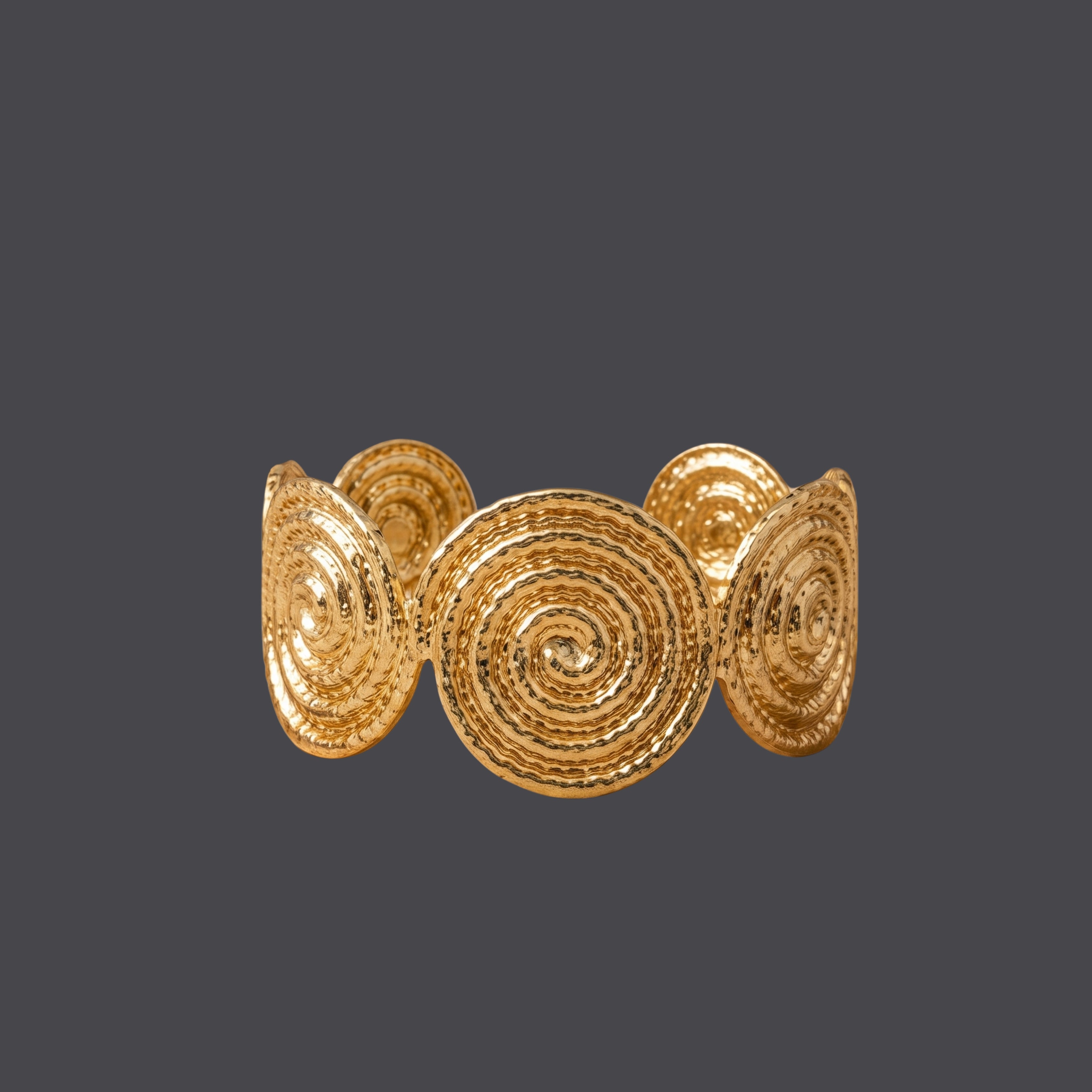 Gold Spiral Statement Cuff Bracelet for Women | Adjustable Anti-Tarnish Open Bangle