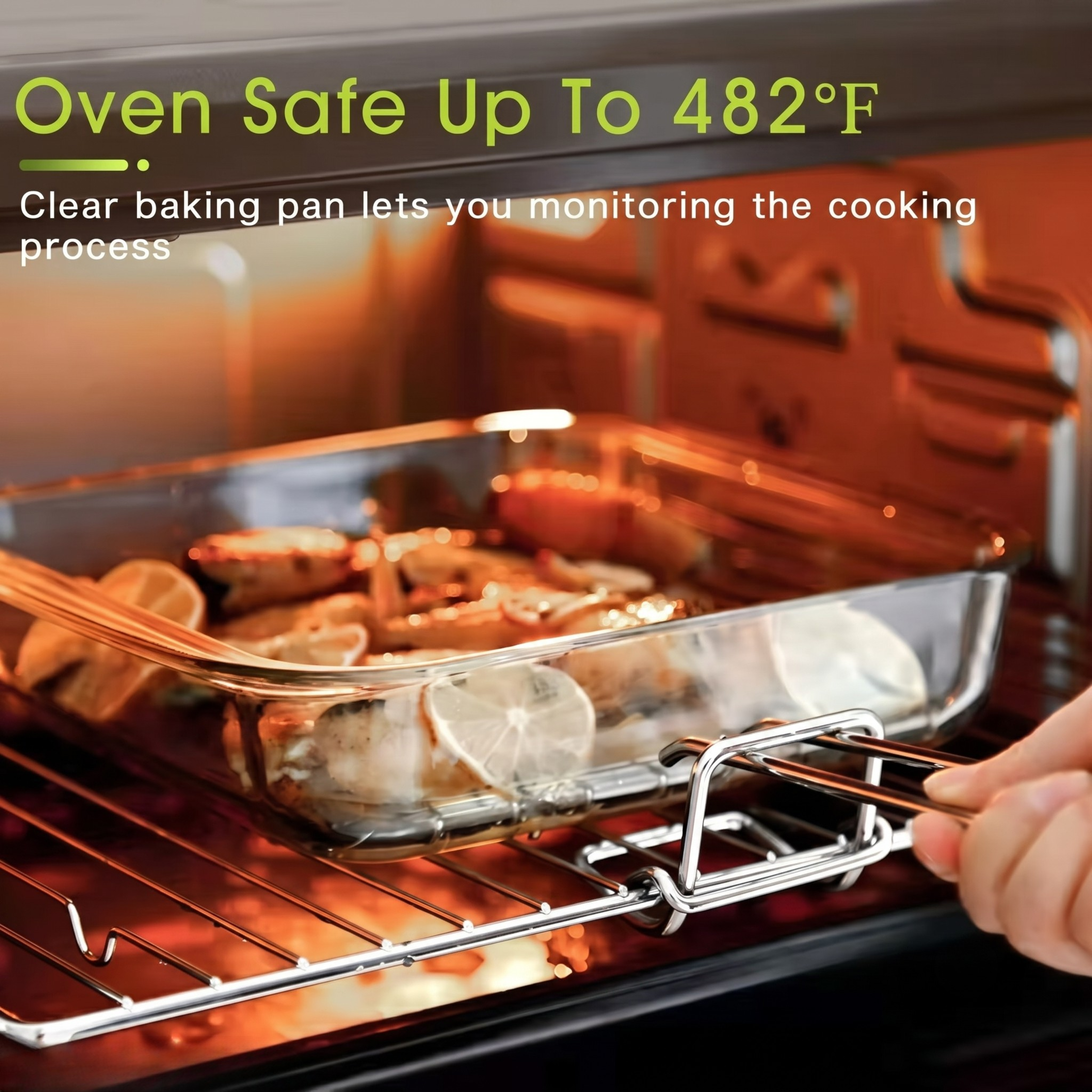 Premium Square Borosilicate Glass Baking Dish - 1100ml | Oven & Microwave Safe