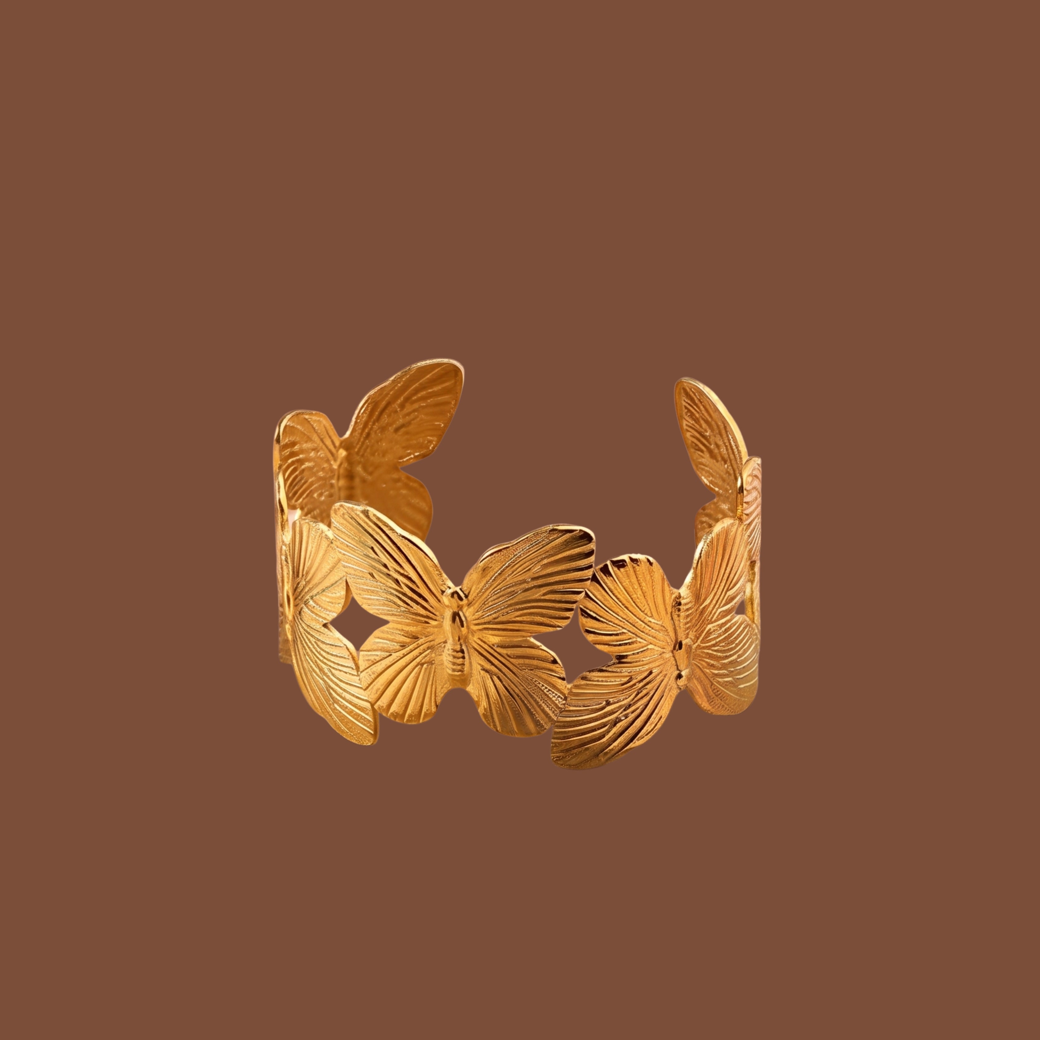 Gold Butterfly Adjustable Cuff Bracelet for Women | Anti-Tarnish Statement Bracelet |