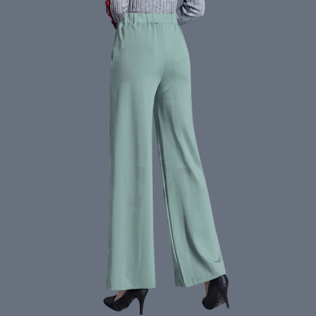 Korean Wide Leg Pant for Women| High Waist Stretch Office & Casual Trousers |