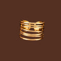 Minimalist Multi-Layer Adjustable Gold Ring for Women | Anti-Tarnish Open Band Statement Ring