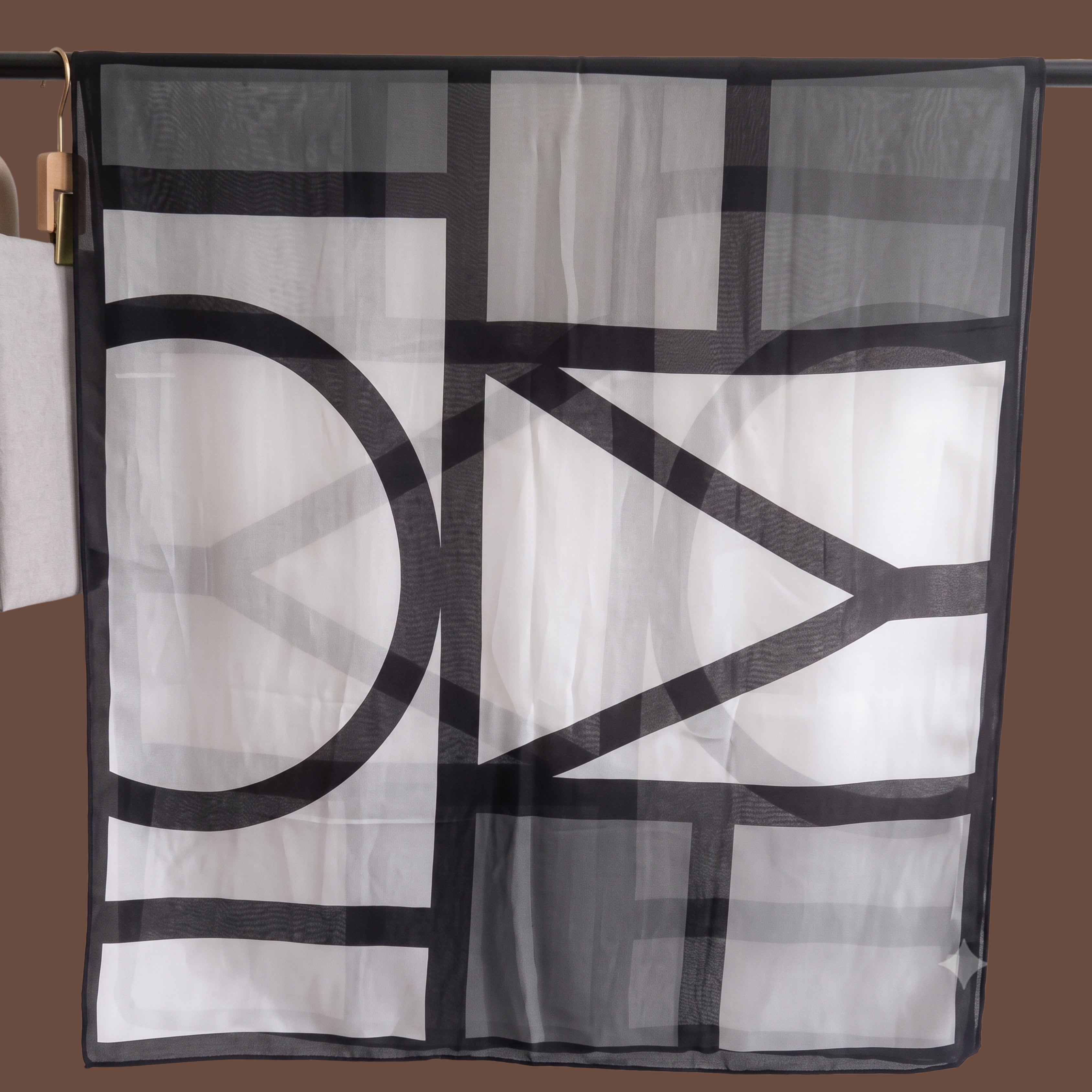 Modern Black & White Geometric Print Scarf for Women