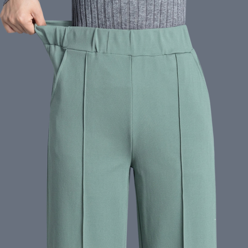 Korean Wide Leg Pant for Women| High Waist Stretch Office & Casual Trousers |