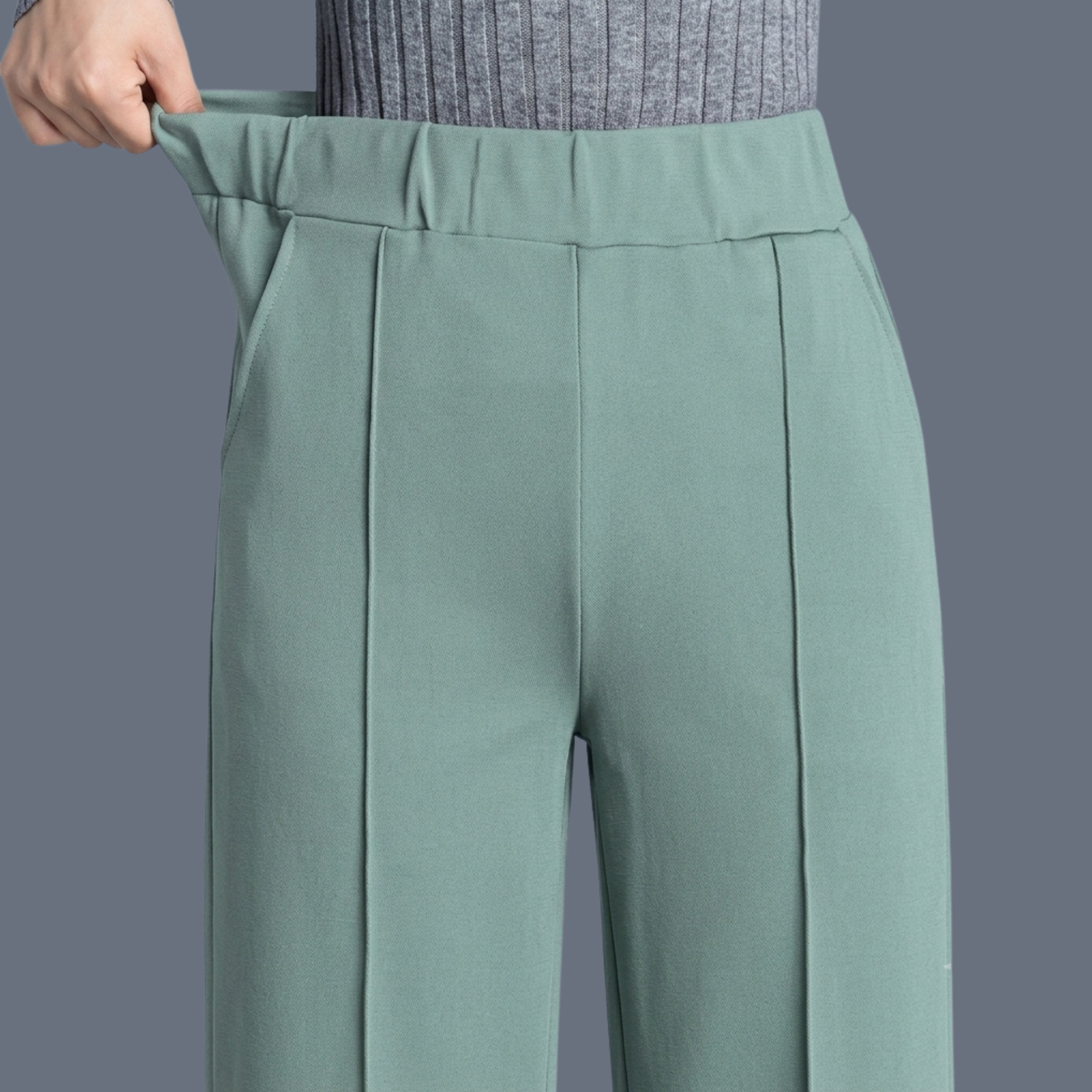 Korean Wide Leg Pant for Women| High Waist Stretch Office & Casual Trousers |