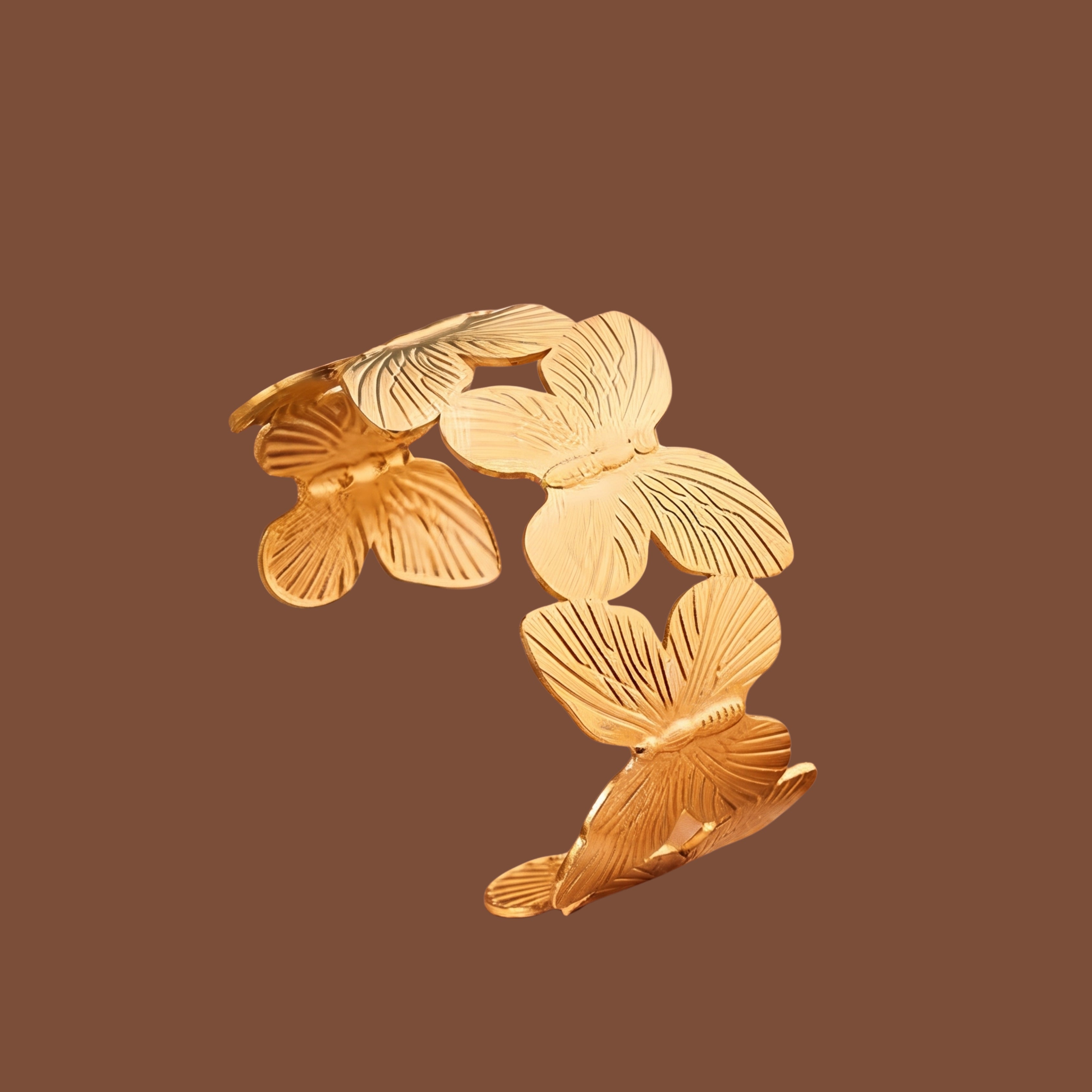 Gold Butterfly Adjustable Cuff Bracelet for Women | Anti-Tarnish Statement Bracelet |