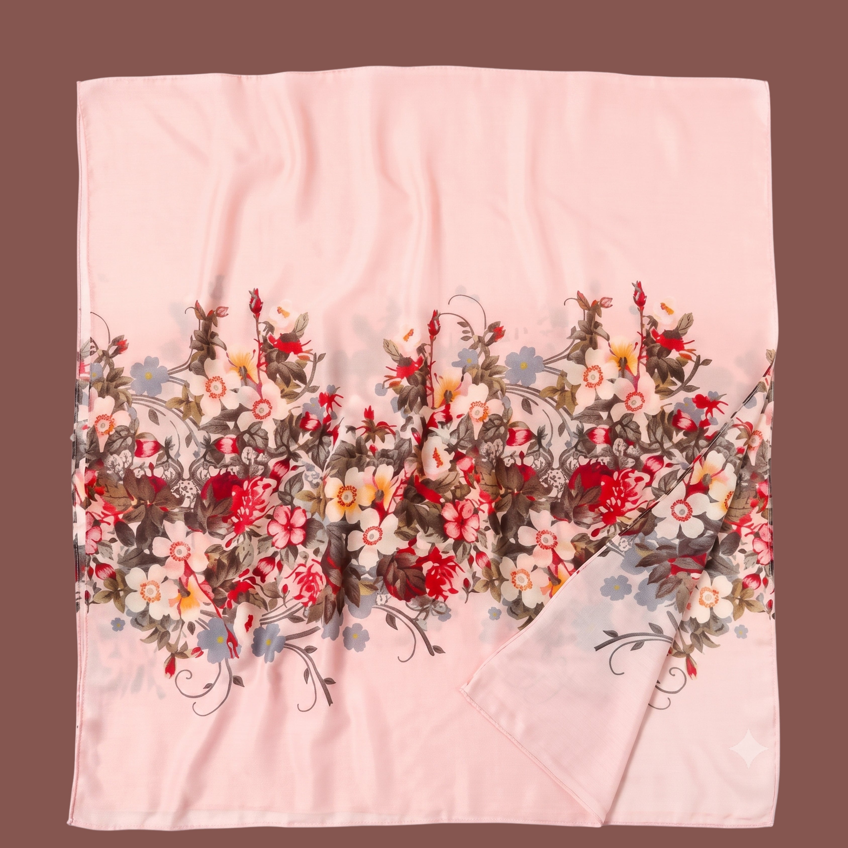 Elegant Blush Pink Floral Scarf for Women | Soft Lightweight Shawl, Wrap & Stole