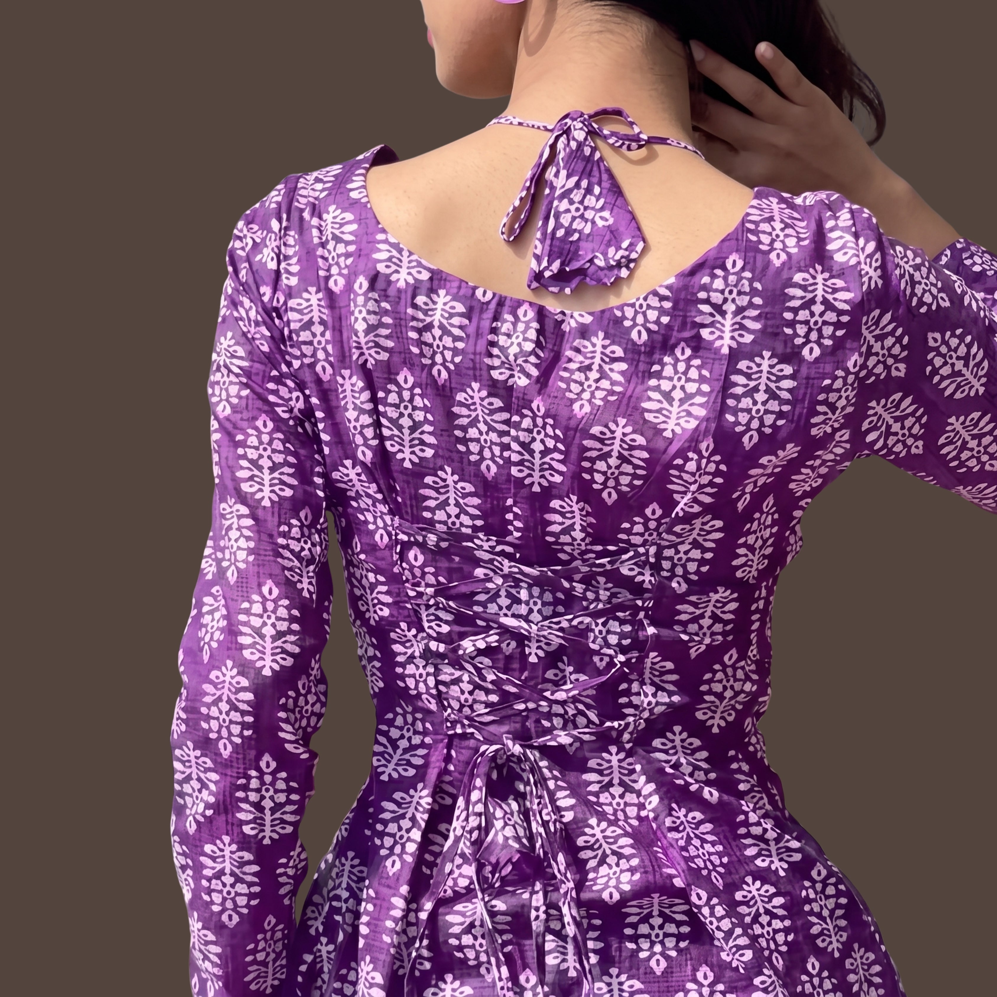 Women's Purple Printed Short Kurti |  Stylish Casual & Indo-Western Kurti