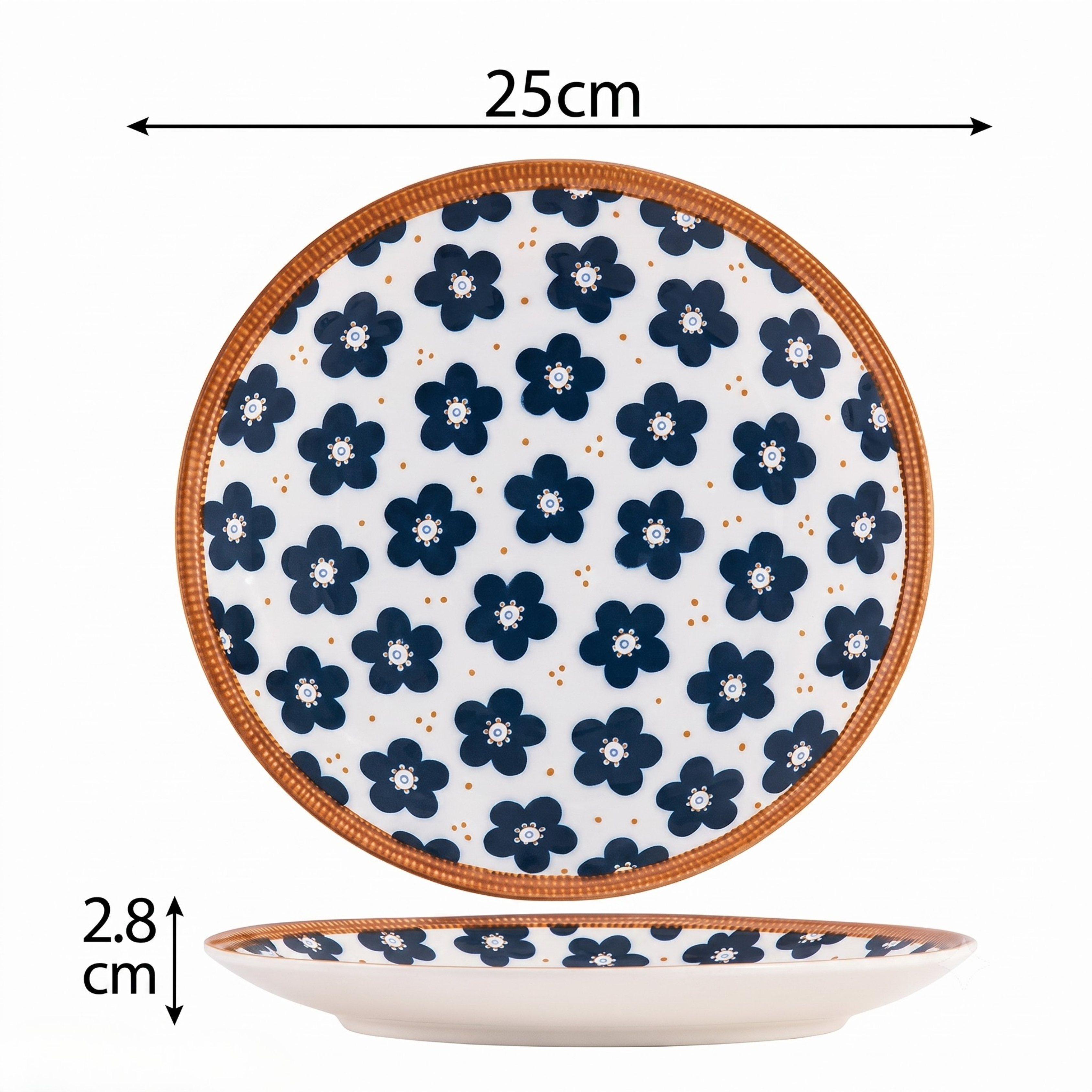 Elegant Ceramic Pasta & Dinner Plate | 25cm Multicolor Design