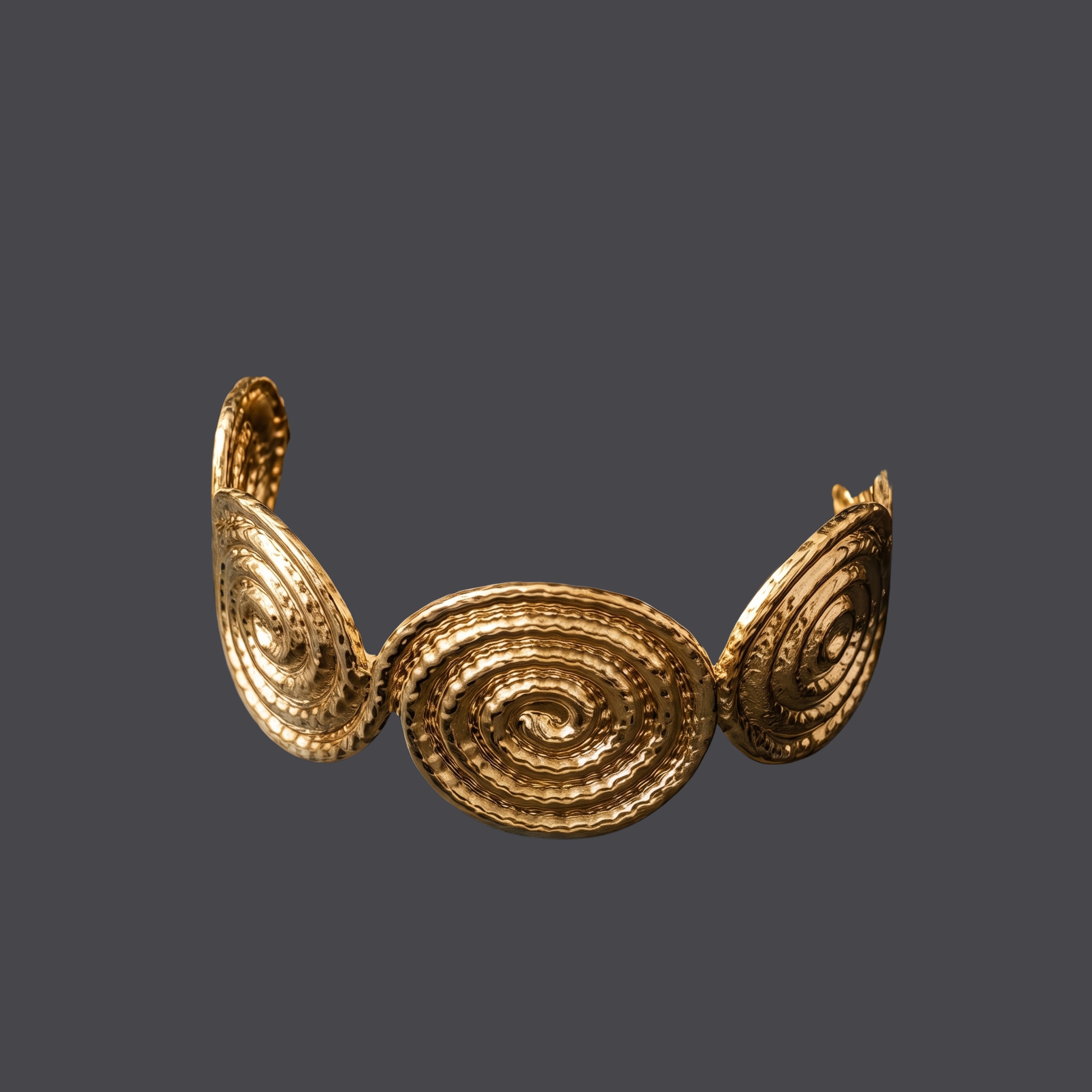 Gold Spiral Statement Cuff Bracelet for Women | Adjustable Anti-Tarnish Open Bangle