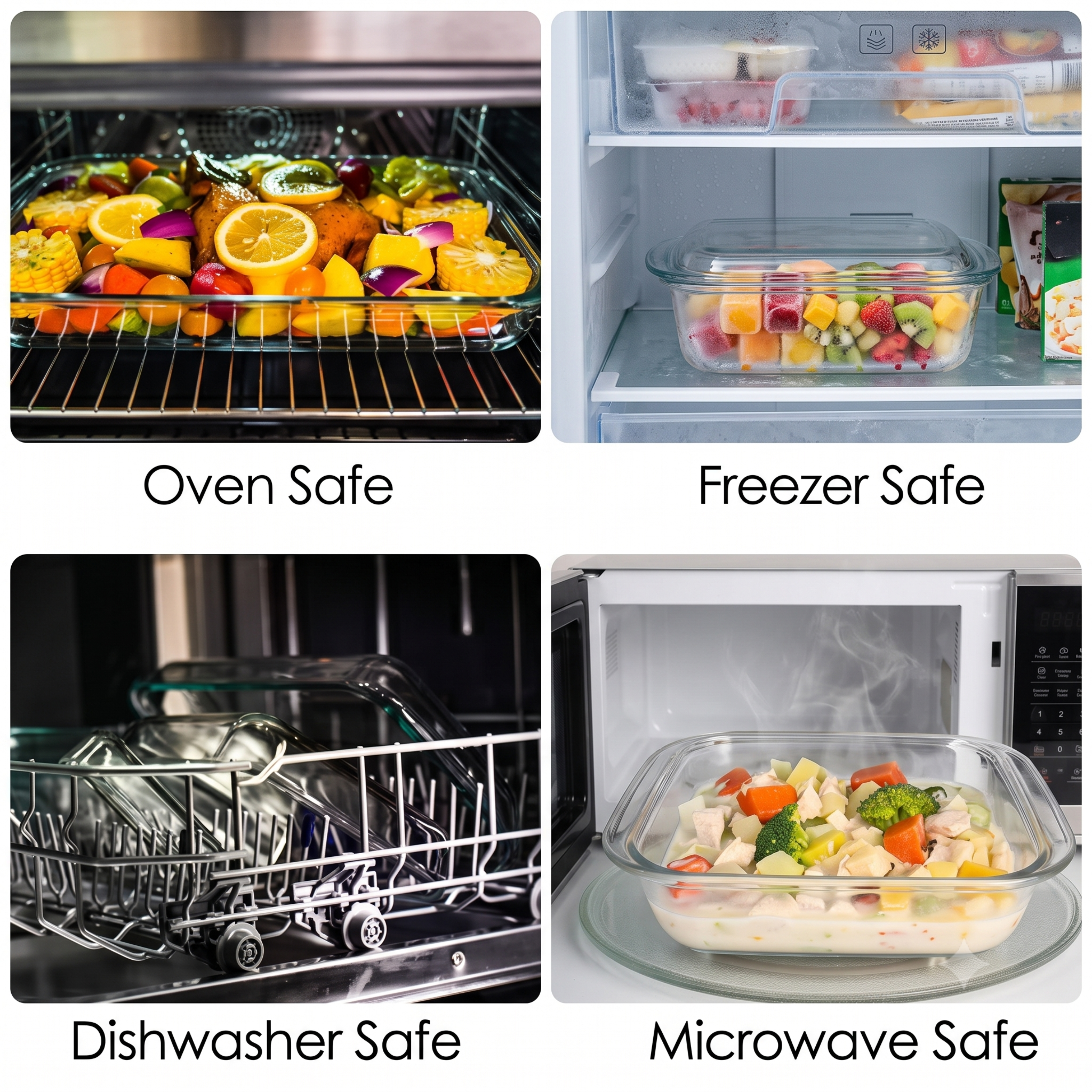 Premium Square Borosilicate Glass Baking Dish - 1100ml | Oven & Microwave Safe
