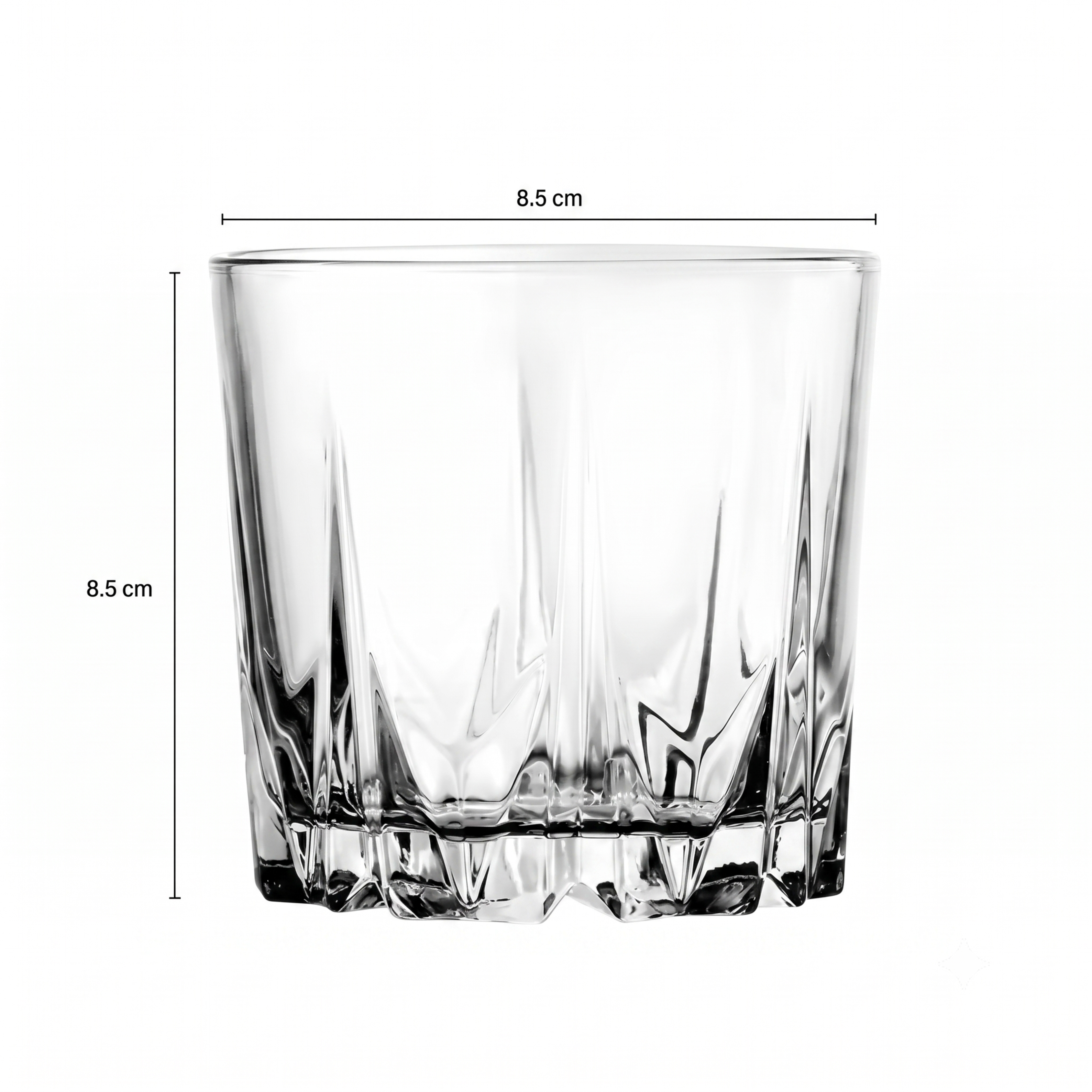 Premium Clear Whiskey Glasses (Set of 6) | Elegant 275ml Glass Tumblers for Scotch, Bourbon & Cocktails