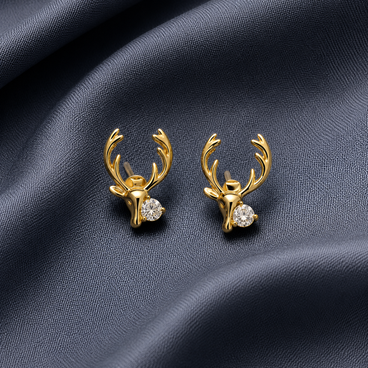 Minimalist Gold Deer Antler Drop Earrings for Women | Gold Plated Stainless Steel Adjustable Earrings | Ethnic & Casual Jewelry
