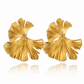 Gold Plated Ginkgo Leaf Chandelier Earrings for Women | Statement Tassel Party Earrings | Lightweight Alloy Fashion Jewelry