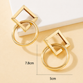 Gold Plated Geometric Chandelier Earrings for Women | Minimal Alloy Statement Earrings | Lightweight Western Casual Fashion Jewelry